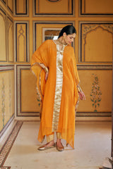 Saffron line kaftan with pant