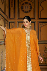 Saffron line kaftan with pant