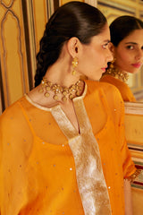 Saffron line kaftan with pant