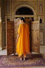 Saffron glass kaftan with pant