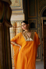 Saffron glass kaftan with pant