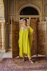 Citron glass kaftan with pant