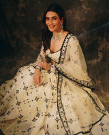 Black & White BK Lehenga with Embroidered Dupatta