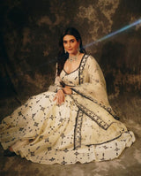 Black & White BK Lehenga with Embroidered Dupatta
