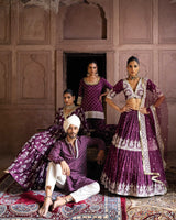 Wine forest Lehenga with Embroidered Dupatta