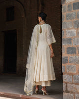 Off White Big Border anarkali with pants