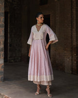 Big Boder onion pink anarkali with pants
