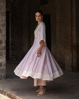 Big Boder onion pink anarkali with pants