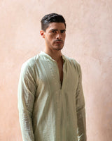 Mint Line Full Embroidered Kurta with Pants