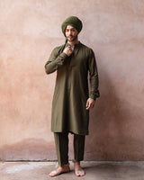 Olive line sequence Kurta set