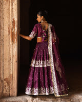 Wine forest Lehenga with Embroidered Dupatta
