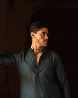 Teal line sequence Kurta set