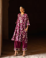 Sunflower wine embroidered kurta