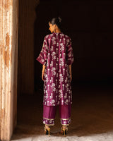 Sunflower wine embroidered kurta