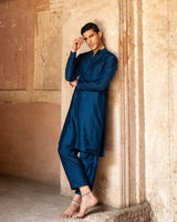Navy Blue line sequence Kurta set
