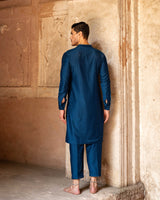 Navy Blue line sequence Kurta set