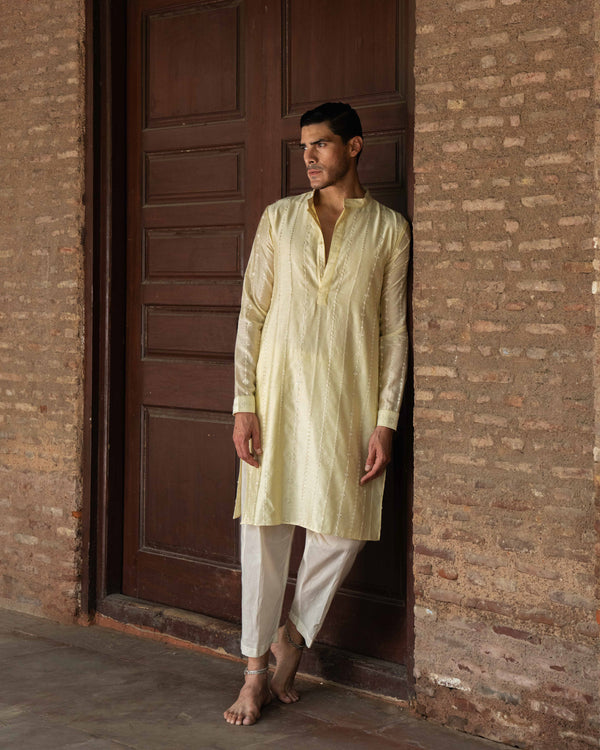 Lemon Line Full Embroidered Kurta with Pants