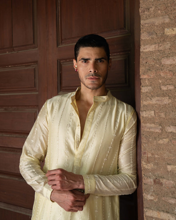 Lemon Line Full Embroidered Kurta with Pants