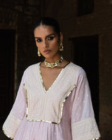 Big Boder onion pink anarkali with pants