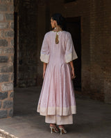 Big Boder onion pink anarkali with pants