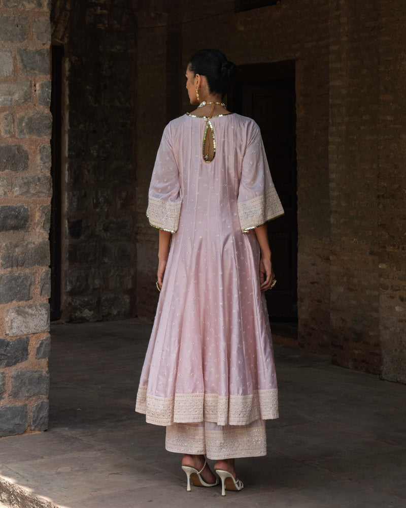 Big Boder onion pink anarkali with pants