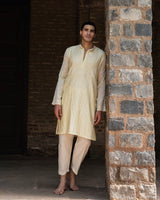 Lemon Big Border Full Embroidered Kurta with Pants