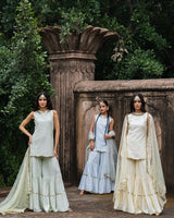 Lemon dot's straight sharara with embroidered dupatta