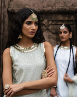 mint dot's straight sharara with emroidered dupatta