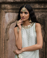 mint dot's straight sharara with emroidered dupatta