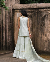 mint dot's straight sharara with emroidered dupatta