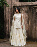 Lemon dot's straight sharara with embroidered dupatta