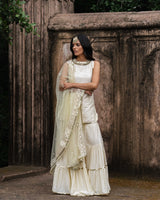 Lemon dot's straight sharara with embroidered dupatta
