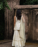 Lemon dot's straight sharara with embroidered dupatta