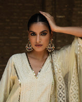Lemon Big Border anarkali with pants