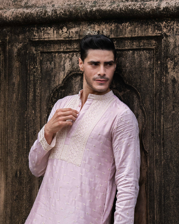 Onion Big Border Full Embroidered Kurta with Pants