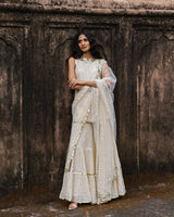 Off white gold dot's straight sharara