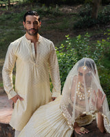 Lemon Dots Full Embroidered Kurta with Pants