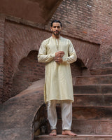Lemon Dots Full Embroidered Kurta with Pants