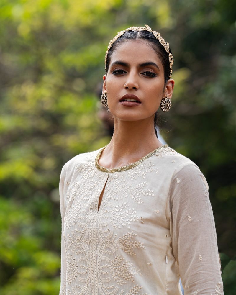 off white gold forest fringe straight sharara