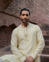 Lemon Dots Full Embroidered Kurta with Pants