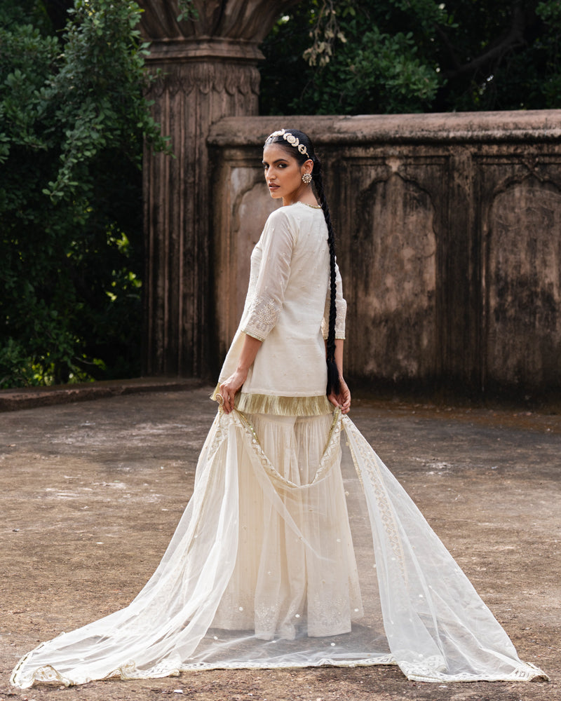 off white gold forest fringe straight sharara