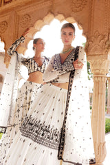 Black & White SK BK Lehenga with Embroidered Dupatta