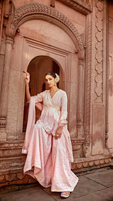 Blush Pink All Three Peplum Sharara